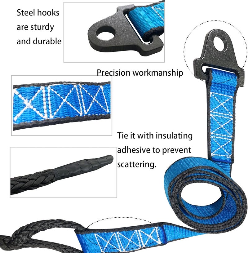 SUONE Plow Strap for ATV UTV Winch 64 Inch,4800lb High Tensile Strength，Heavy Duty Snow Plow Lift Strap for Standard or Wide Winches - Image 5